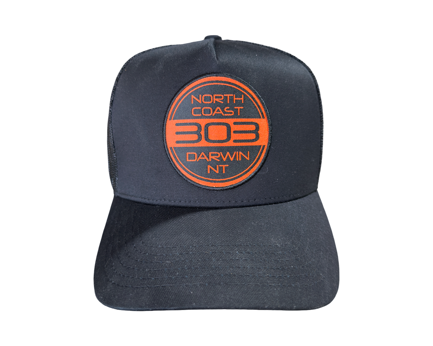 Black trucker cap