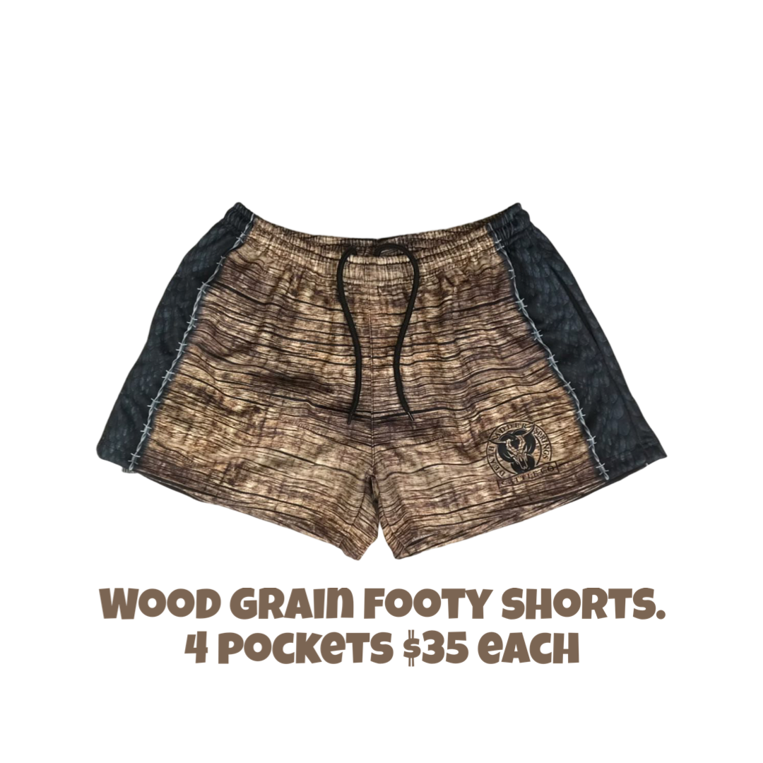 Footy shorts ( Wood grain )